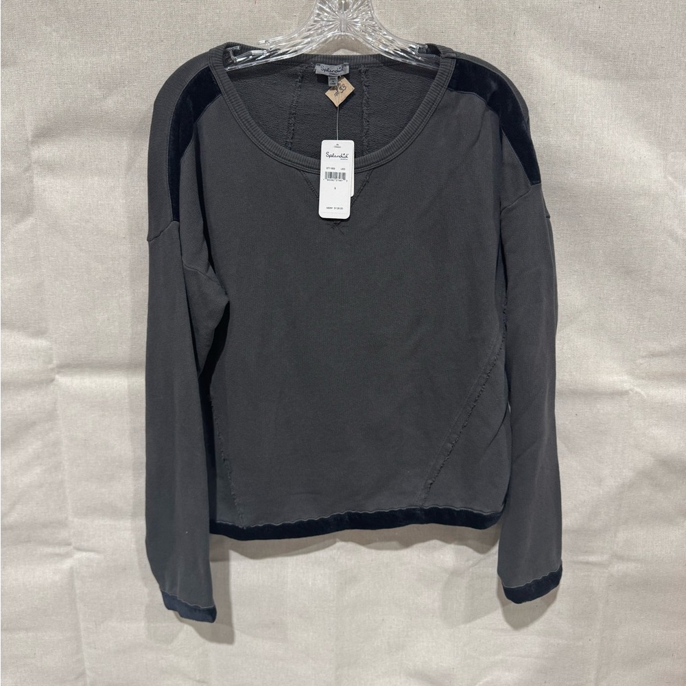 Splendid Black and Gray Sweatshirt Hoodie